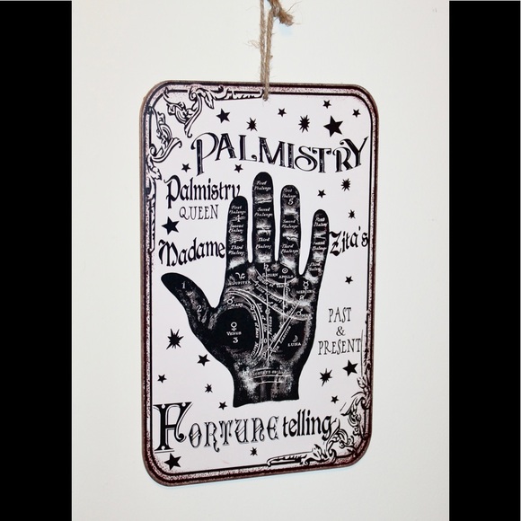 HALLOWEEN PALM READING FORTUNE TELLER WALL SIGN - Picture 6 of 14